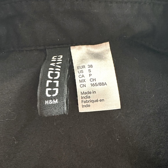 H&M Black Cotton Poplin Dress - size S - Picture 12 of 13